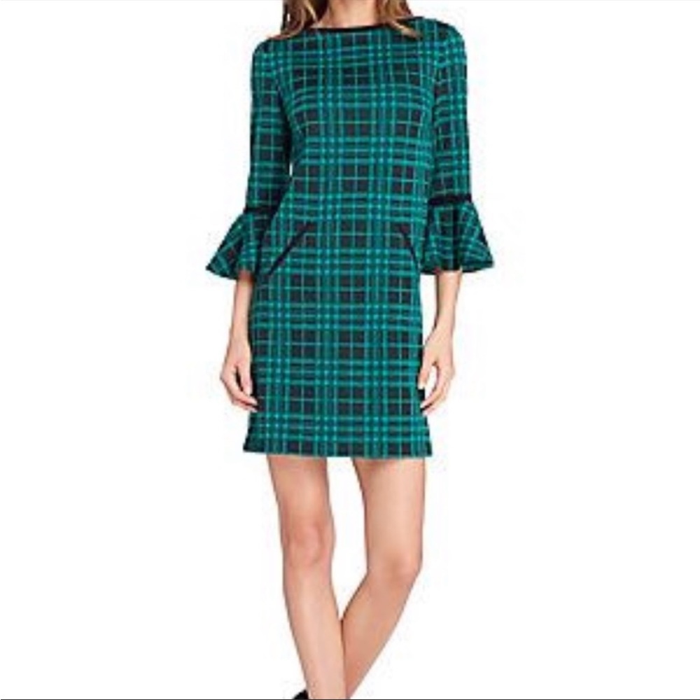 Tahari Plaid Holiday Dress